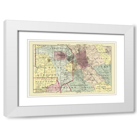 Santa Clara Northeast California Landowner White Modern Wood Framed Art Print with Double Matting by Thomas