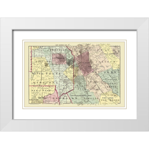 Santa Clara Northeast California Landowner White Modern Wood Framed Art Print with Double Matting by Thomas