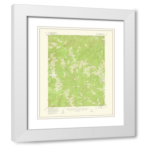 Salmon Mountains California Quad - USGS 1961 White Modern Wood Framed Art Print with Double Matting by USGS