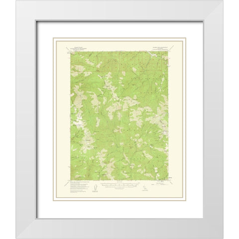 Salmon Mountains California Quad - USGS 1961 White Modern Wood Framed Art Print with Double Matting by USGS