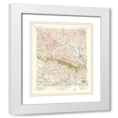 Santa Susana California Quad - USGS 1964 White Modern Wood Framed Art Print with Double Matting by USGS