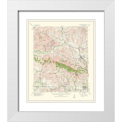 Santa Susana California Quad - USGS 1964 White Modern Wood Framed Art Print with Double Matting by USGS