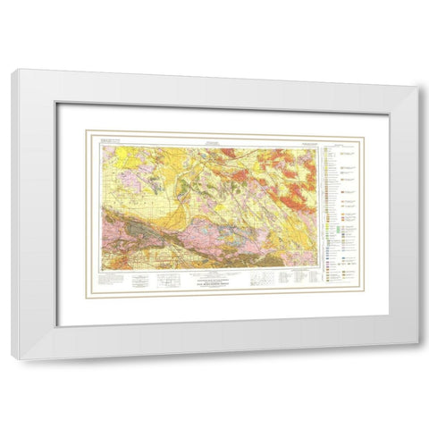 San Bernardino Sheet California Mines - Rogers White Modern Wood Framed Art Print with Double Matting by Rogers