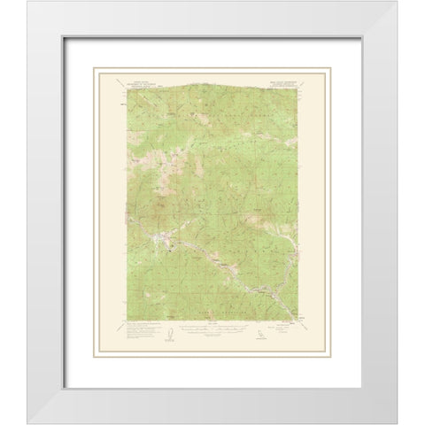 Seiad Valley California Quad - USGS 1962 White Modern Wood Framed Art Print with Double Matting by USGS