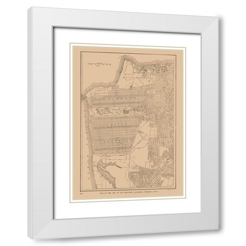 West San Francisco  California - Reynold 1921 White Modern Wood Framed Art Print with Double Matting by Reynold