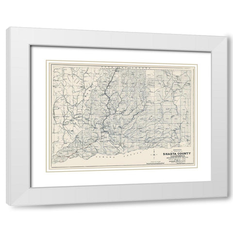 Shasta California - Denny 1904 White Modern Wood Framed Art Print with Double Matting by Denny