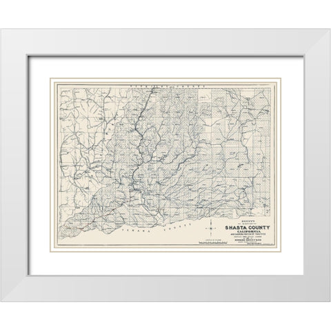 Shasta California - Denny 1904 White Modern Wood Framed Art Print with Double Matting by Denny