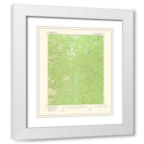 Shoeinhorse Mountain California Quad - USGS 1964 White Modern Wood Framed Art Print with Double Matting by USGS