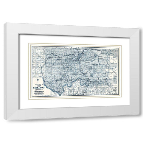 Siskiyou California - Denny 1905 White Modern Wood Framed Art Print with Double Matting by Denny