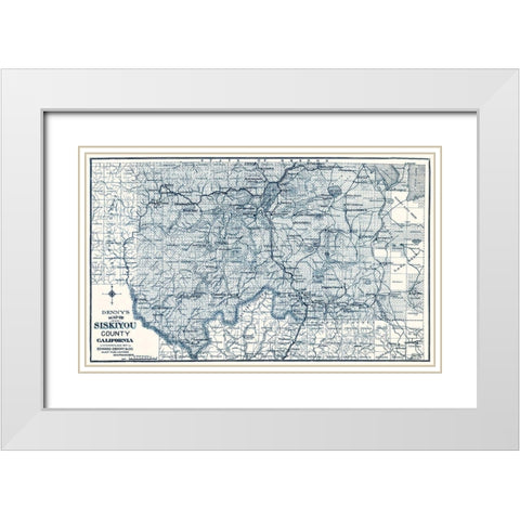 Siskiyou California - Denny 1905 White Modern Wood Framed Art Print with Double Matting by Denny