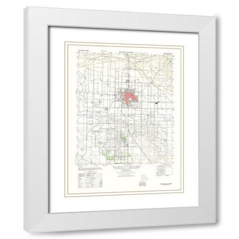 Santa Maria Sheet- US Army 1947 White Modern Wood Framed Art Print with Double Matting by US Army