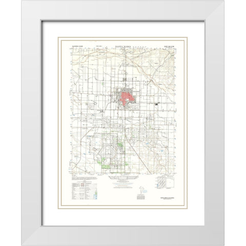 Santa Maria Sheet- US Army 1947 White Modern Wood Framed Art Print with Double Matting by US Army