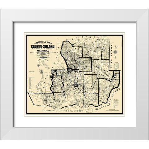 Solano California Landowner - Eager 1890 White Modern Wood Framed Art Print with Double Matting by Eager