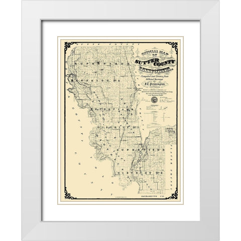 Sutter California Landowner - Pennington 1873 White Modern Wood Framed Art Print with Double Matting by Pennington