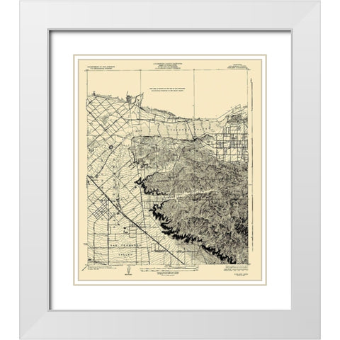 Stockton California Quad - USGS 1926 White Modern Wood Framed Art Print with Double Matting by USGS