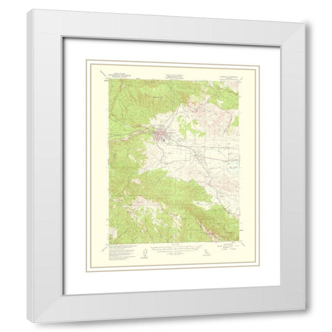 Susanville California Quad - USGS 1954 White Modern Wood Framed Art Print with Double Matting by USGS