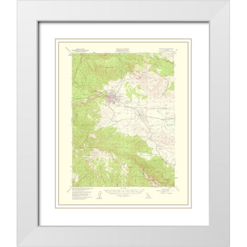 Susanville California Quad - USGS 1954 White Modern Wood Framed Art Print with Double Matting by USGS