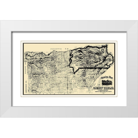 Tehama California - Shackelford 1887 White Modern Wood Framed Art Print with Double Matting by Shackelford