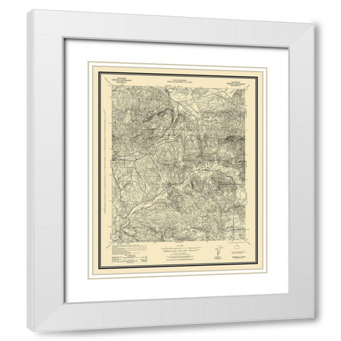 Temecula California Quad - USGS 1942 White Modern Wood Framed Art Print with Double Matting by USGS
