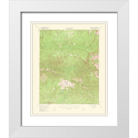 Tehipite Dome California Quad - USGS 1952 White Modern Wood Framed Art Print with Double Matting by USGS