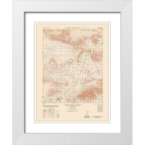 Tiefort Mountains Sheet - US Army 1948 White Modern Wood Framed Art Print with Double Matting by US Army