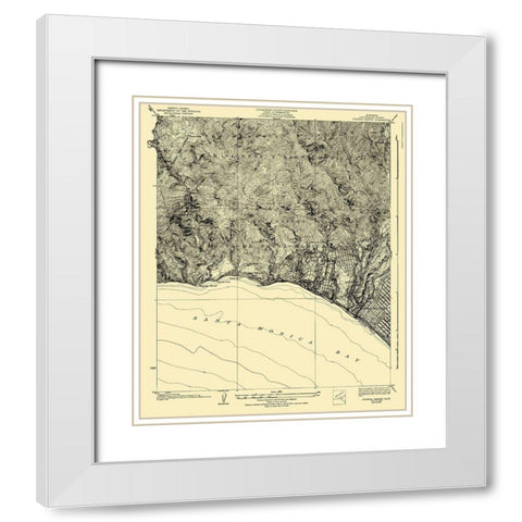 Topanga Canyon California Quad - USGS 1926 White Modern Wood Framed Art Print with Double Matting by USGS
