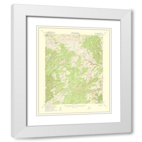 Tower Peak California Quad - USGS 1956 White Modern Wood Framed Art Print with Double Matting by USGS