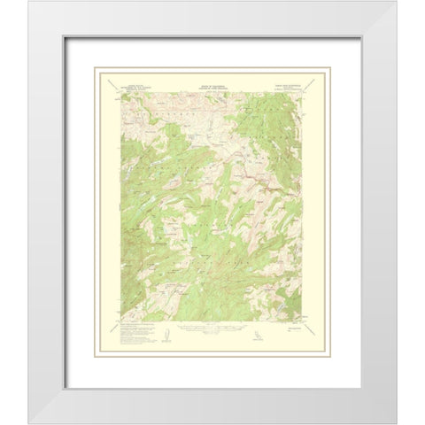 Tower Peak California Quad - USGS 1956 White Modern Wood Framed Art Print with Double Matting by USGS