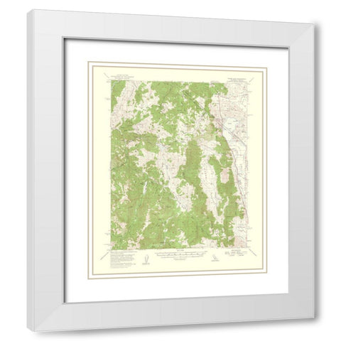 Topaz Lake California Nevada Quad - USGS 1956 White Modern Wood Framed Art Print with Double Matting by USGS