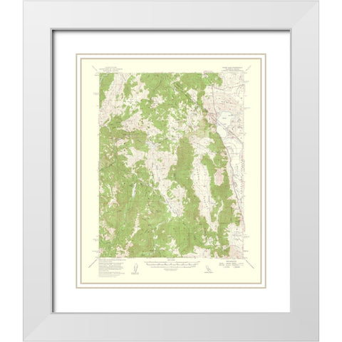 Topaz Lake California Nevada Quad - USGS 1956 White Modern Wood Framed Art Print with Double Matting by USGS