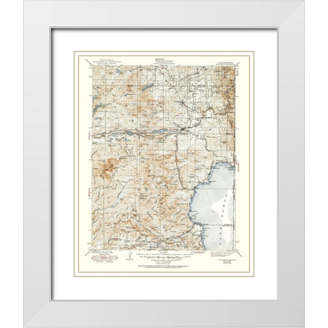Truckee California Quad - USGS 1940 White Modern Wood Framed Art Print with Double Matting by USGS