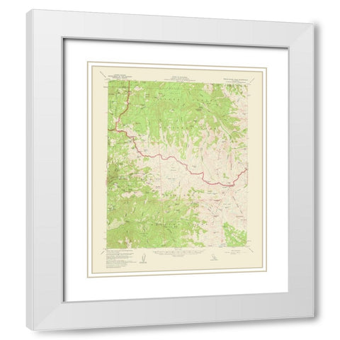 Triple Divide Peak California Quad - USGS 1956 White Modern Wood Framed Art Print with Double Matting by USGS