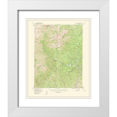 Trinity Lake California Quad - USGS 1956 White Modern Wood Framed Art Print with Double Matting by USGS