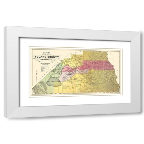 Tulare California - Thompson  1892 White Modern Wood Framed Art Print with Double Matting by Thompson