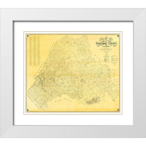 Tuolumne California Landowner - Segerstrom 1907 White Modern Wood Framed Art Print with Double Matting by Segerstrom