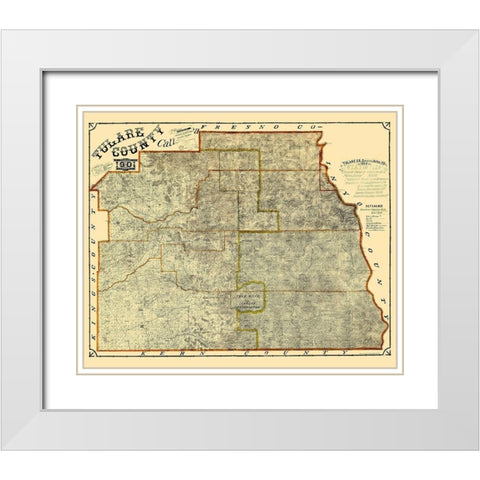 Tulare California Landowner - Britton 1901 White Modern Wood Framed Art Print with Double Matting by Britton