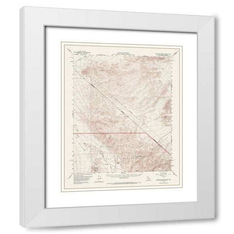 Ubehebe Crater California Nevada Quad - USGS 1957 White Modern Wood Framed Art Print with Double Matting by USGS