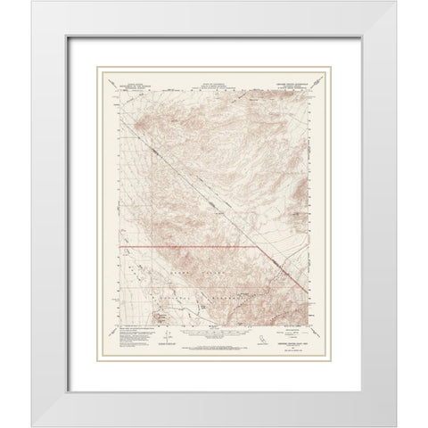 Ubehebe Crater California Nevada Quad - USGS 1957 White Modern Wood Framed Art Print with Double Matting by USGS