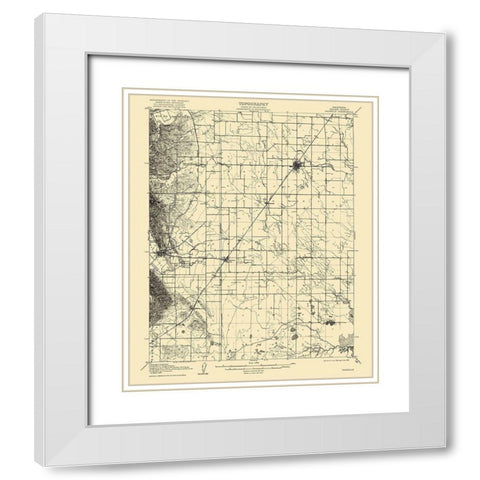 Vacaville California Quad - USGS 1908 White Modern Wood Framed Art Print with Double Matting by USGS