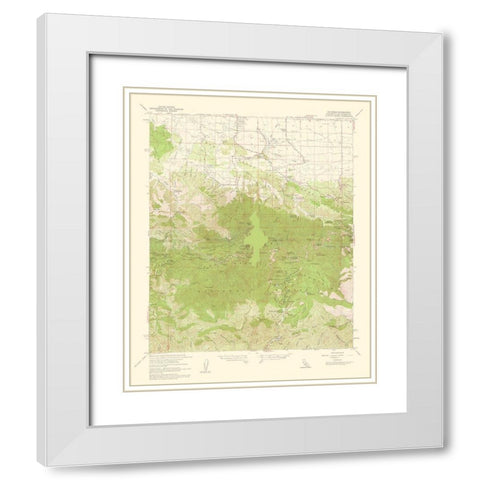 Valyermo California Quad - USGS 1960 White Modern Wood Framed Art Print with Double Matting by USGS