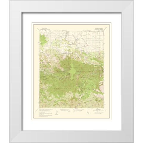 Valyermo California Quad - USGS 1960 White Modern Wood Framed Art Print with Double Matting by USGS