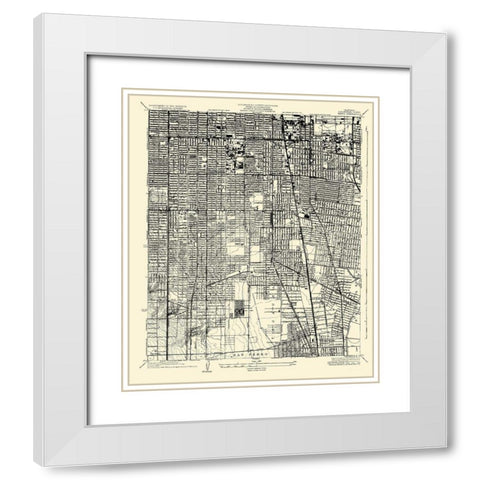 Watts California Quad - USGS 1934 White Modern Wood Framed Art Print with Double Matting by USGS