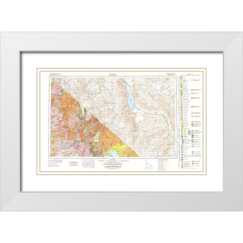 Walker Lake Sheet California Mines - Koenig 1959 White Modern Wood Framed Art Print with Double Matting by Koenig