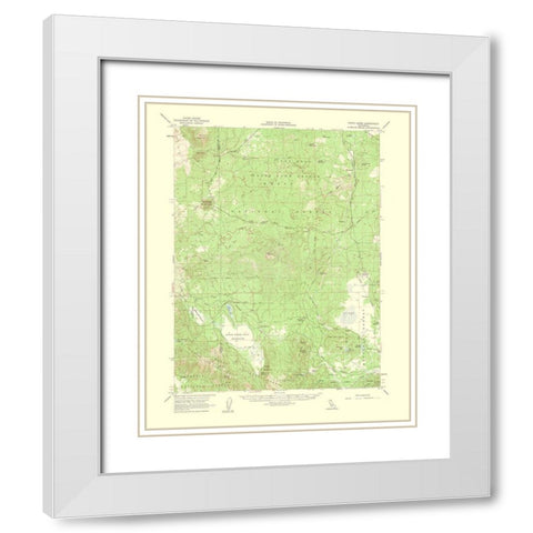 White Horse California Quad - USGS 1956 White Modern Wood Framed Art Print with Double Matting by USGS