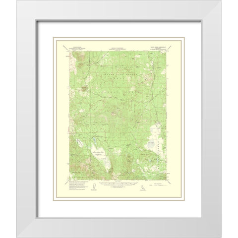 White Horse California Quad - USGS 1956 White Modern Wood Framed Art Print with Double Matting by USGS