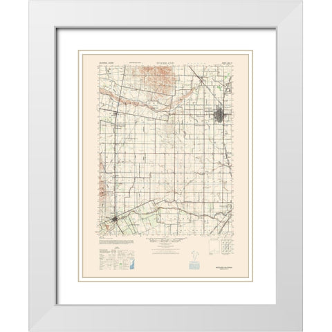 Woodland Sheet - US Army 1942 White Modern Wood Framed Art Print with Double Matting by US Army