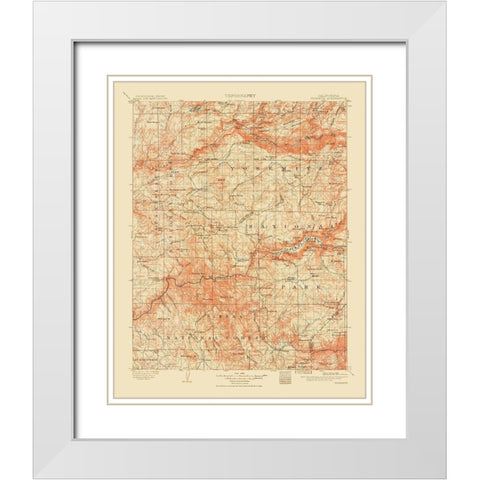Yosemite California Quad - USGS 1911 White Modern Wood Framed Art Print with Double Matting by USGS