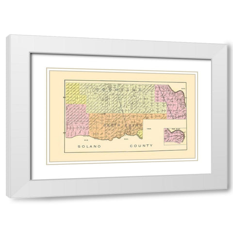 Yolo  East Central California Landowner White Modern Wood Framed Art Print with Double Matting by De Pue