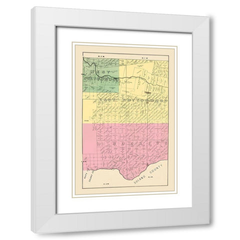 Yolo  Southeast California Landowner - De Pue 1879 White Modern Wood Framed Art Print with Double Matting by De Pue