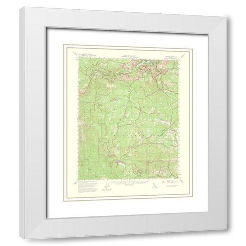 Yosemite California Quad - USGS 1956 White Modern Wood Framed Art Print with Double Matting by USGS